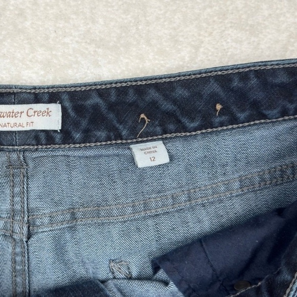 VTG Coldwater Creek Shorts Womens 12 Natural Fit Board Jeans Stretch Dark Wash - Picture 10 of 11